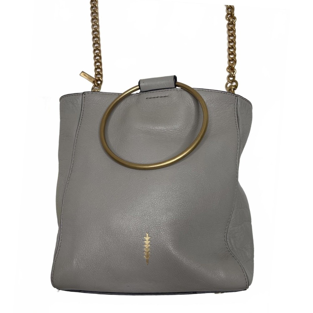Thacker Le Bucket Leather Crossbody Bag Brass Ring Handle Minimalist Modern